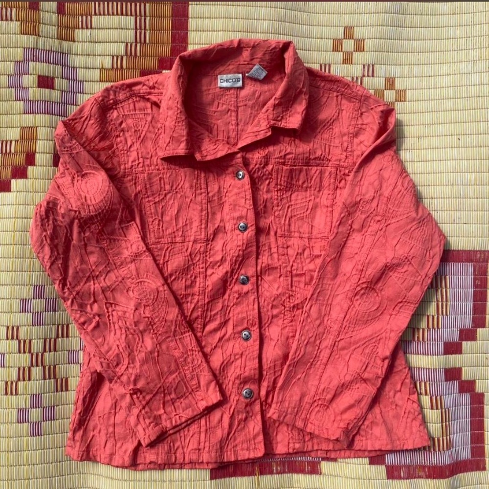 Chico's Vibrant orange Button Down jacket